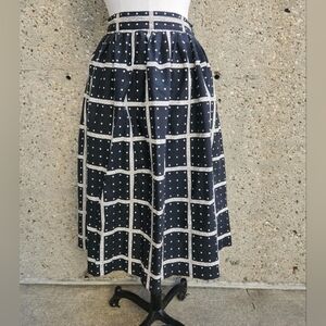 1950s cotton skirt, black and white skirt